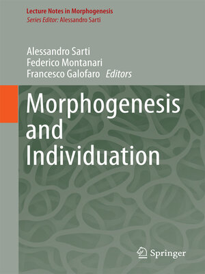 cover image of Morphogenesis and Individuation